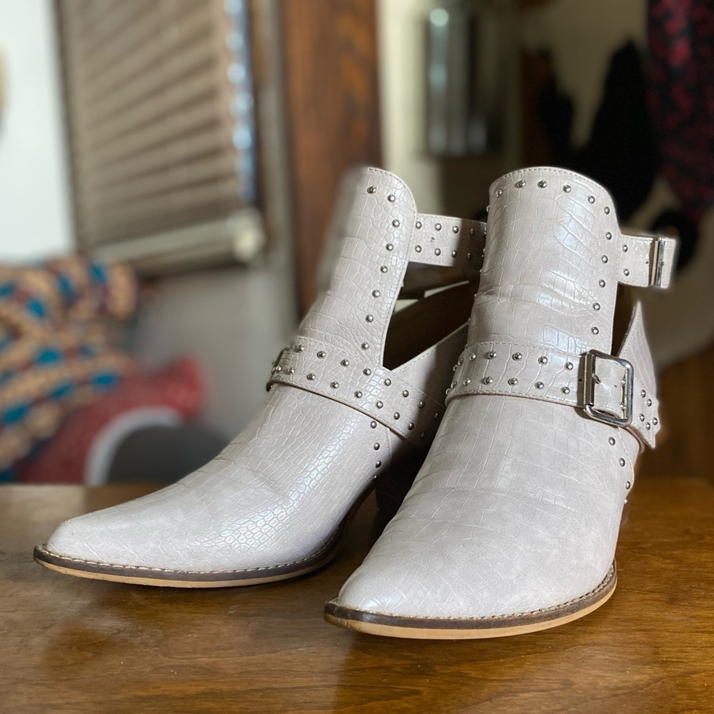 Faux Snake Skin Western Ankle Boots by Buckle